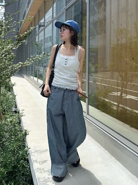 「RAY CASSIN（レイカズン）のアイテム（パンツ）」を使った、RAYCASSIN_officialさん（レディース・152cm）の夏コーディネート