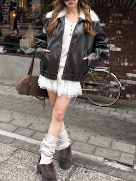 「アイテム（レッグウォーマー）」を使った、RAYCASSIN_officialさん（レディース・155cm）の秋コーディネート