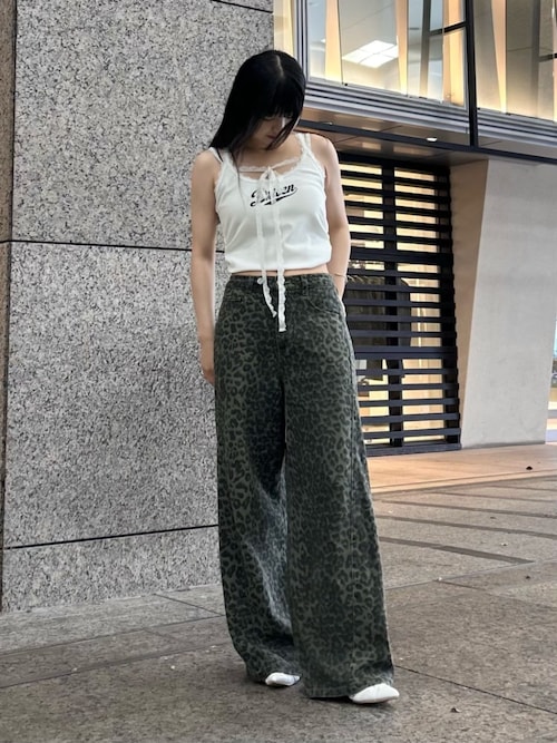 レースロゴパット付レイヤードタンクトップ