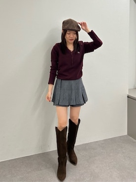 「アイテム（ハンチング/ベレー帽）」を使った、RAYCASSIN_officialさん（骨格ナチュラル・レディース・152cm）の秋コーディネート