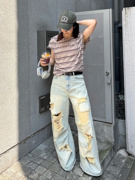 「RAY CASSIN（レイカズン）のアイテム（帽子）」を使った、RAYCASSIN_officialさん（レディース・160cm）の夏コーディネート