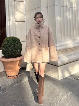「アイテム（ムートンコート）」を使った、RAYCASSIN_officialさん（レディース・155cm）の秋コーディネート