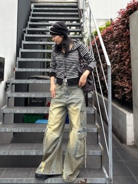 「RAY CASSIN（レイカズン）のアイテム（パンツ）」を使った、RAYCASSIN_officialさん（レディース・160cm）の春コーディネート