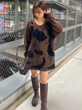 「RAY CASSIN（レイカズン）のアイテム（ブーツ）」を使った、RAYCASSIN_officialさん（レディース・157cm）の秋コーディネート