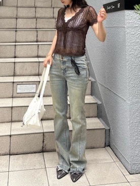 「RAY CASSIN（レイカズン）のアイテム（トップス）」を使った、RAYCASSIN_officialさん（レディース・160cm）の夏コーディネート