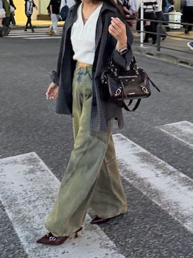 「RAY CASSIN（レイカズン）のアイテム（パンツ）」を使った、RAYCASSIN_officialさん（レディース・151cm）の春コーディネート