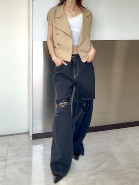 「RAY CASSIN（レイカズン）のアイテム（パンツ）」を使った、RAYCASSIN_officialさん（レディース・161cm）の夏コーディネート
