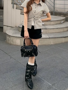 「RAY CASSIN（レイカズン）のアイテム（パンツ）」を使った、RAYCASSIN_officialさん（レディース・155cm）の春コーディネート