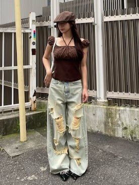 「RAY CASSIN（レイカズン）のアイテム（パンツ）」を使った、RAYCASSIN_officialさん（レディース・158cm）の夏コーディネート
