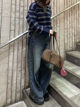 「ボーダーニット」｜RAYCASSIN_officialさん（レディース・158cm）の秋コーディネート