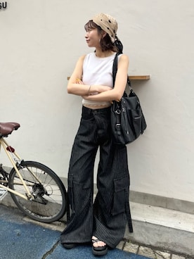「RAY CASSIN（レイカズン）のアイテム（バッグ）」を使った、RAYCASSIN_officialさん（レディース・152cm）の夏コーディネート