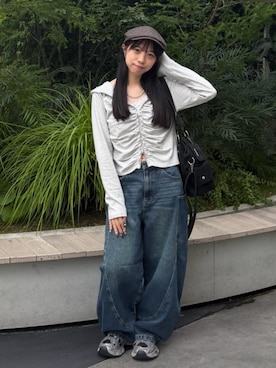 「RAY CASSIN（レイカズン）のアイテム（帽子）」を使った、RAYCASSIN_officialさん（レディース・151cm）の秋コーディネート
