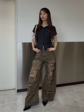 「RAY CASSIN（レイカズン）のアイテム（パンツ）」を使った、RAYCASSIN_officialさん（レディース・161cm）の夏コーディネート
