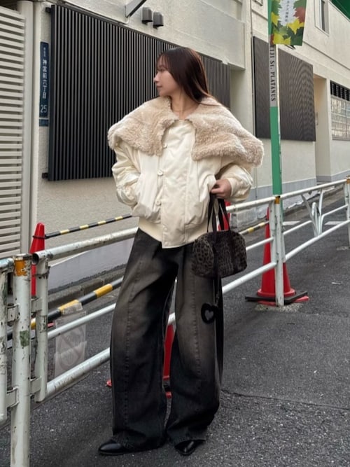 【ウエスト調節可/2サイズ展開】バレルレッグデニムパンツ