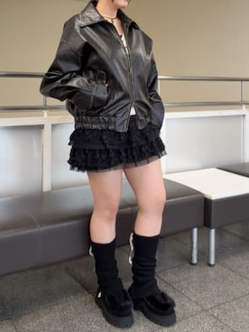 「アイテム（レッグウォーマー）」を使った、RAYCASSIN_officialさん（レディース・158cm）の秋コーディネート