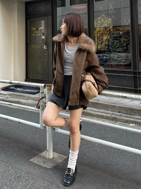 「RAY CASSIN（レイカズン）のアイテム（ブルゾン）」を使った、RAYCASSIN_officialさん（レディース・152cm）の秋コーディネート