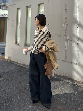 「RAY CASSIN（レイカズン）のアイテム（トップス）」を使った、RAYCASSIN_officialさん（レディース・152cm）の春コーディネート