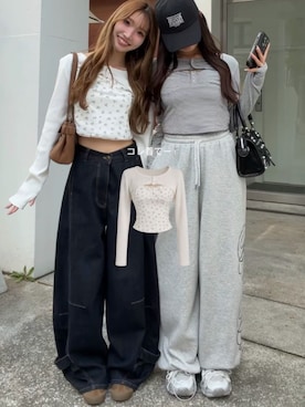 「RAY CASSIN（レイカズン）のアイテム（トップス）」を使った、RAYCASSIN_officialさん（レディース・155cm）の春コーディネート