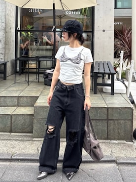 「RAY CASSIN（レイカズン）のアイテム（パンツ）」を使った、RAYCASSIN_officialさん（レディース・160cm）の夏コーディネート