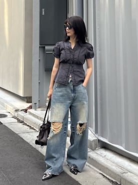 「RAY CASSIN（レイカズン）のアイテム（パンツ）」を使った、RAYCASSIN_officialさん（レディース・160cm）の夏コーディネート