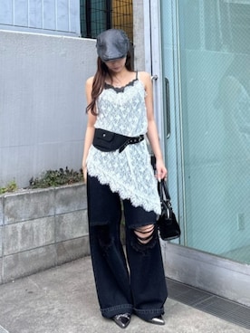 「RAY CASSIN（レイカズン）のアイテム（パンツ）」を使った、RAYCASSIN_officialさん（レディース・158cm）の夏コーディネート