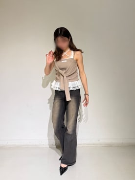 「レイヤード」｜「アイテム（キャミソール）」を使った、RAYCASSIN_officialさん（レディース・159cm）の秋コーディネート