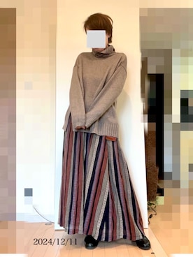 「アイテム（ダウンジャケット/コート）」を使った、kiimaさん（レディース・168cm）の冬コーディネート