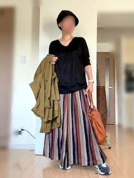「アイテム（キャスケット）」を使った、kiimaさん（レディース・168cm）の秋コーディネート