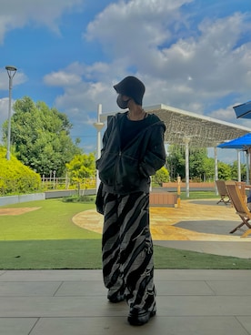 「アイテム（パーカー）」を使った、nanaさん（レディース・155cm）の夏コーディネート