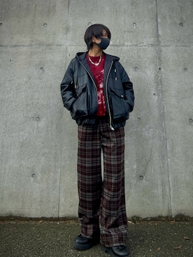 「アイテム（ブルゾン）」を使った、namiさん（レディース・155cm）の秋コーディネート