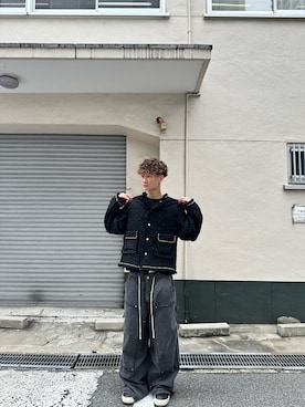 「アイテム（カバーオール）」を使った、昇吾さん（メンズ・183cm）の夏コーディネート