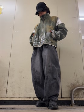 「GU（ジーユー）のアイテム（キャップ）」を使った、わいくんさん（メンズ・167cm）の春コーディネート