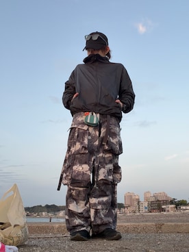 「GU（ジーユー）のアイテム（帽子）」を使った、わいくんさん（メンズ・167cm）の春コーディネート