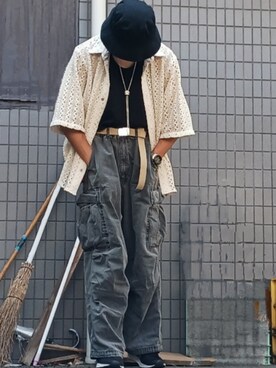 「アイテム（カーゴパンツ）」を使った、LuKaさん（メンズ・167cm・10代）の夏コーディネート