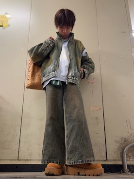 「ADRER（アドラー）のアイテム（ブルゾン）」を使った、わいくんさん（メンズ・167cm）の春コーディネート