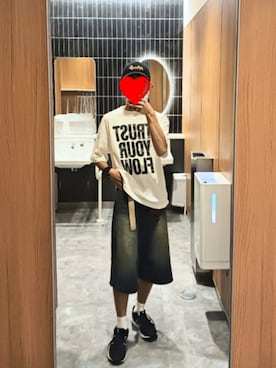 「ハーフパンツ」｜「アイテム（その他）」を使った、LuKaさん（メンズ・167cm）の夏コーディネート