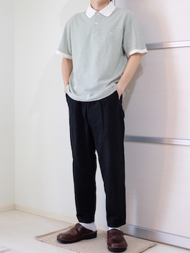 「アイテム（ポロシャツ）」を使った、すなさん（メンズ・166cm）の秋コーディネート