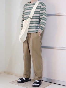「アイテム（サンダル）」を使った、すなさん（メンズ・166cm）の秋コーディネート