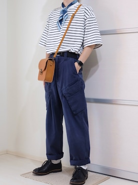 「アイテム（バンダナ/スカーフ）」を使った、すなさん（メンズ・166cm）の秋コーディネート