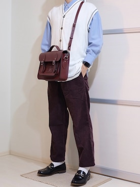 「アイテム（ベスト）」を使った、すなさん（メンズ・166cm）の秋コーディネート