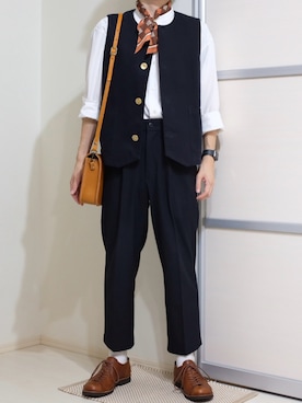 「アイテム（ドレスシューズ）」を使った、すなさん（メンズ・166cm・20代）の秋コーディネート