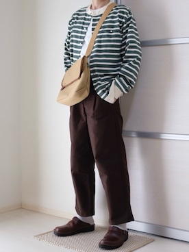 「アイテム（スリッポン）」を使った、すなさん（メンズ・166cm）の秋コーディネート