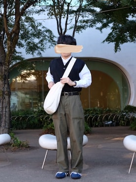 「アイテム（ベスト）」を使った、すなさん（メンズ・166cm）の秋コーディネート