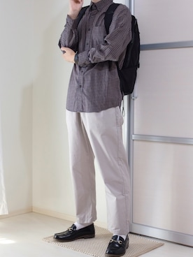 「アイテム（バックパック/リュック）」を使った、すなさん（メンズ・166cm）の秋コーディネート