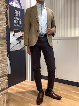 「東京シャツ」｜BRICK HOUSE by Tokyo Shirts 名古屋茶屋イオンモール店さん（メンズ・173cm）の春コーディネート