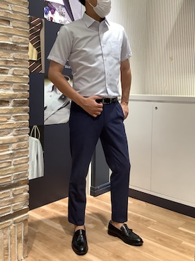 「アイテム（ビジネスシャツ）」を使った、BRICK HOUSE by Tokyo Shirts 名古屋茶屋イオンモール店さん（メンズ・178cm）の夏コーディネート