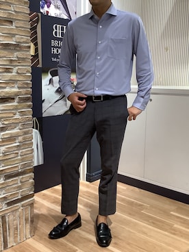 「くすみカラー」｜BRICK HOUSE by Tokyo Shirts 名古屋茶屋イオンモール店さん（メンズ・178cm）の秋コーディネート