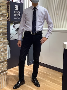 「アイテム（ビジネスシャツ）」を使った、BRICK HOUSE by Tokyo Shirts 名古屋茶屋イオンモール店さん（メンズ・173cm）の夏コーディネート