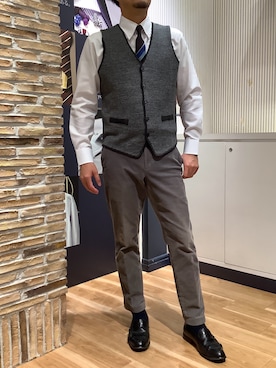 「BRICK HOUSE by TOKYO SHIRT（ブリックハウス）のアイテム」を使った、BRICK HOUSE by Tokyo Shirts 名古屋茶屋イオンモール店さん（メンズ・176cm）の冬コーディネート