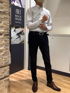 「アイテム（ビジネスシャツ）」を使った、BRICK HOUSE by Tokyo Shirts 名古屋茶屋イオンモール店さん（メンズ・173cm）の秋コーディネート